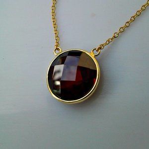GARNET AND VERMEIL (GOLD OVER STERLING SILVER )